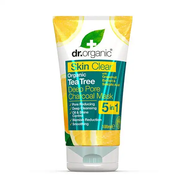 Skin Clear Organic Tea Tree Deep Pore Charcoal Mask 5In1 - Dr. Organic - Comparador de precios