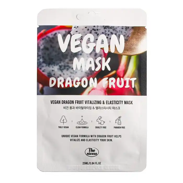 Mascarilla Facial Vegan Dragon Fruit Vitalizing - Elasticity Mask 25 ml - The Nicess - Comparador de precios