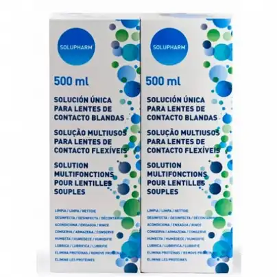 Solupharm Pack Solución √Önica Lentes Contacto 500 ML 500.0 ml - Solupharm - Comparador de precios