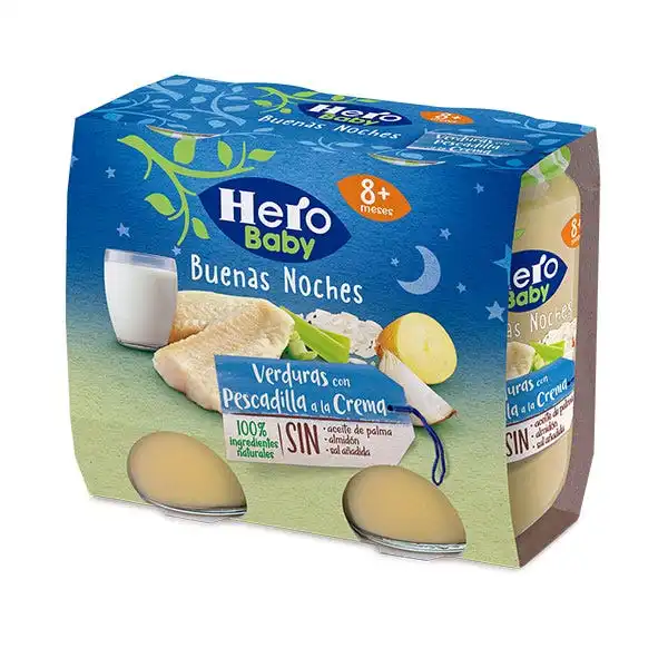 Tarrito Buenas Noches Verduras Con Pescadilla A La Crema - HERO - Comparador de precios