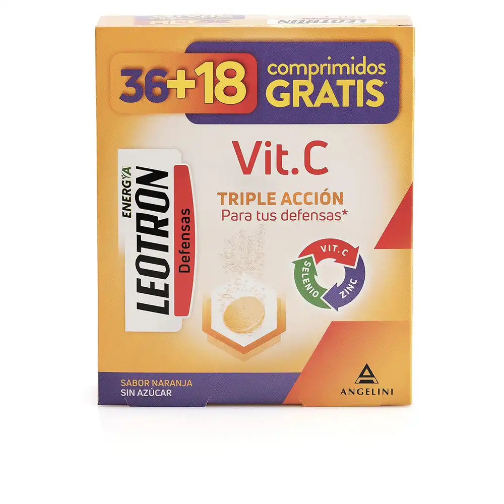 Vitamina C triple acción comprimidos efervescentes 36 + 18 de regalo #Naranja 54 u - Leotron - Comparador de precios