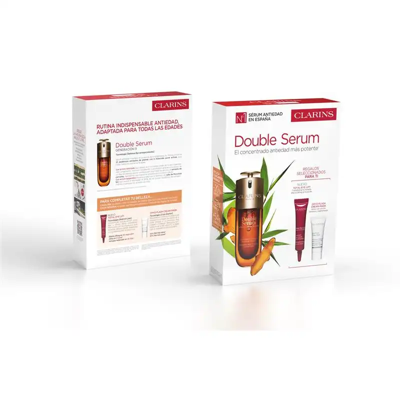 Cofre Double Serum 50 Ml & Total Eye Lift 7 Ml + Mask 8 Ml - Clarins - Comparador de precios