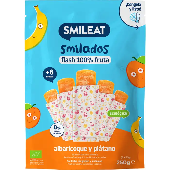 Smilados Flash 100% Fruta Albaricoque y Plátano 250 gr - SMILEAT - Comparador de precios