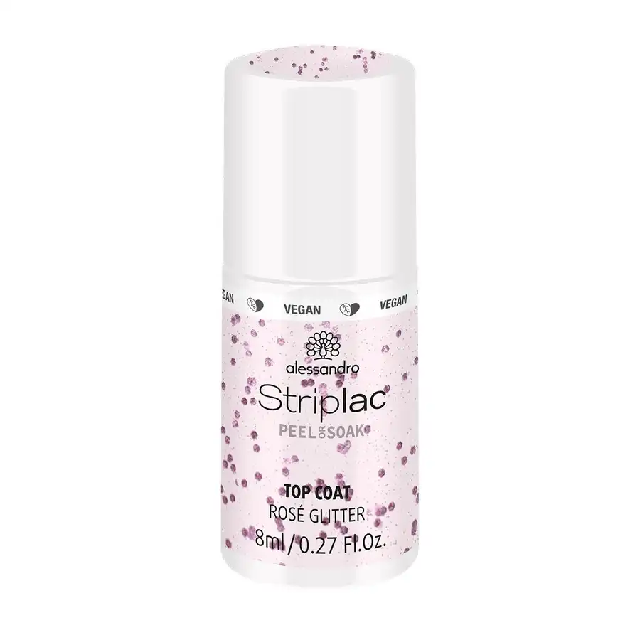 Alessandro - Striplac Top coat 8 ml 48407 - Rosé Glitter - alessandro - Comparador de precios