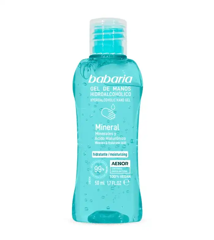 Babaria - Gel de manos hidroalcohólico - Minerales y Ácido Hialurónico - 50ml - Babaria - Comparador de precios