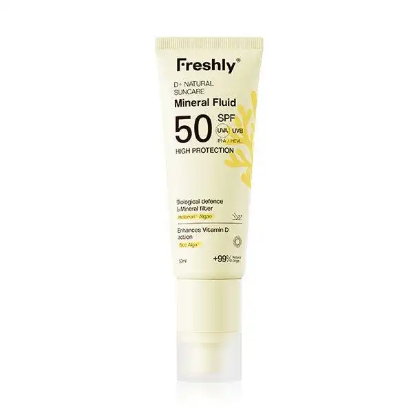 D+ Natural Suncare Mineral Fluid SPF50 - Freshly Cosmetics - Comparador de precios