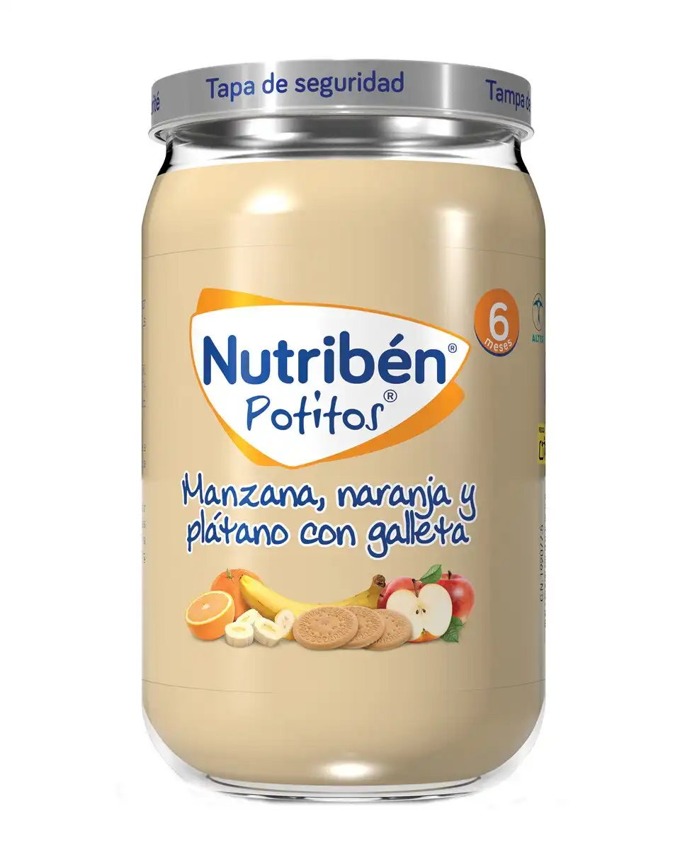 Nutribén® - Potito Manzana, Naranja, Plátano Y Galleta 235 G - Nutribén® - Comparador de precios
