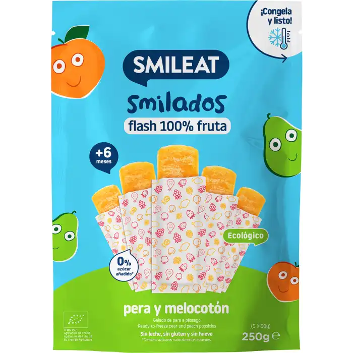 Smilados Flash 100% Fruta Pera y Melocotón 250 gr - SMILEAT - Comparador de precios