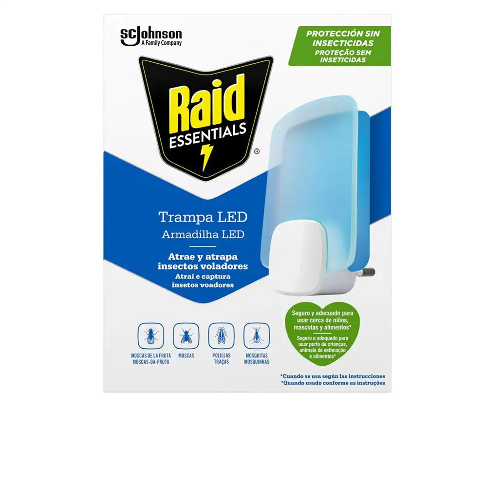 Trampa Led luz antiinsectos sin insecticida aparato + recambio 2 u - Raid - Comparador de precios