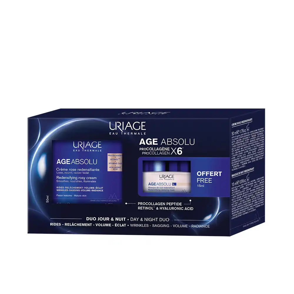 Age Absolu Crema Rosa + Mascarilla De Noche Estuche 2 pz - Uriage - Comparador de precios