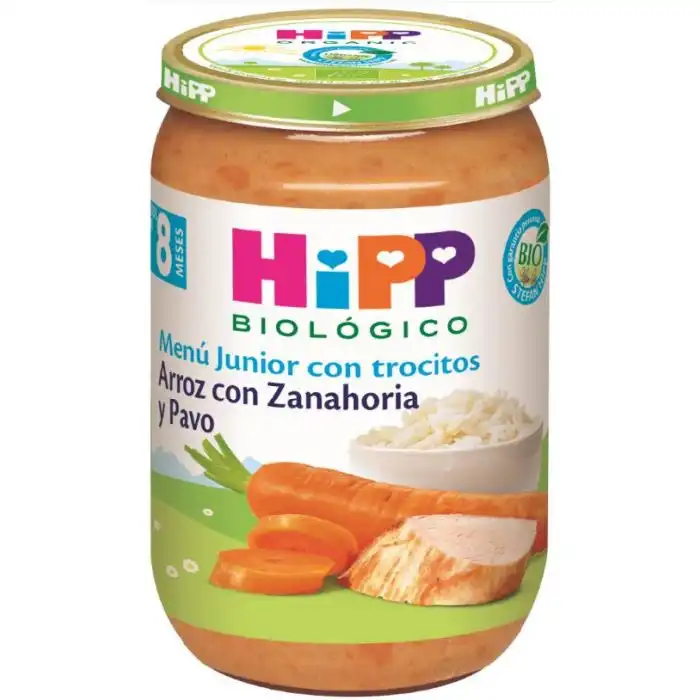 Tarrito de Arroz con Zanahoria y Pavo +8 Meses 220 gr - HiPP - Comparador de precios