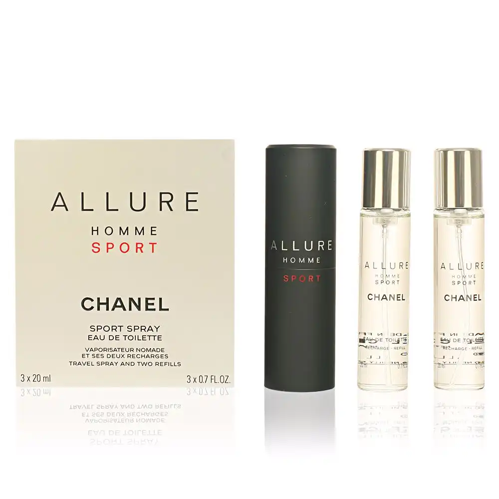 Allure Homme Sport eau de toilette vaporizador de viaje y 2 recargas 3 x 20 ml - Chanel - Comparador de precios