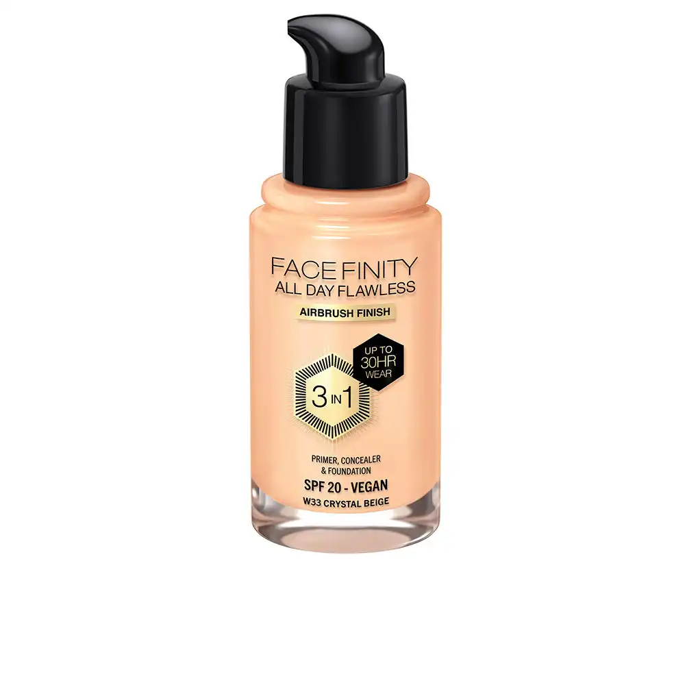 Facefinity All Day Flawless 3 In 1 foundation #W33-crystal beige - Max Factor - Comparador de precios