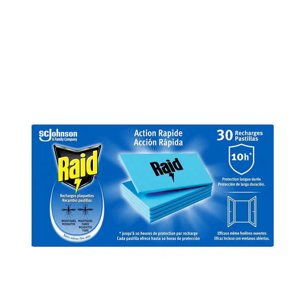 Protección Antimosquitos  recambio x 30 pastillas - Raid - Comparador de precios