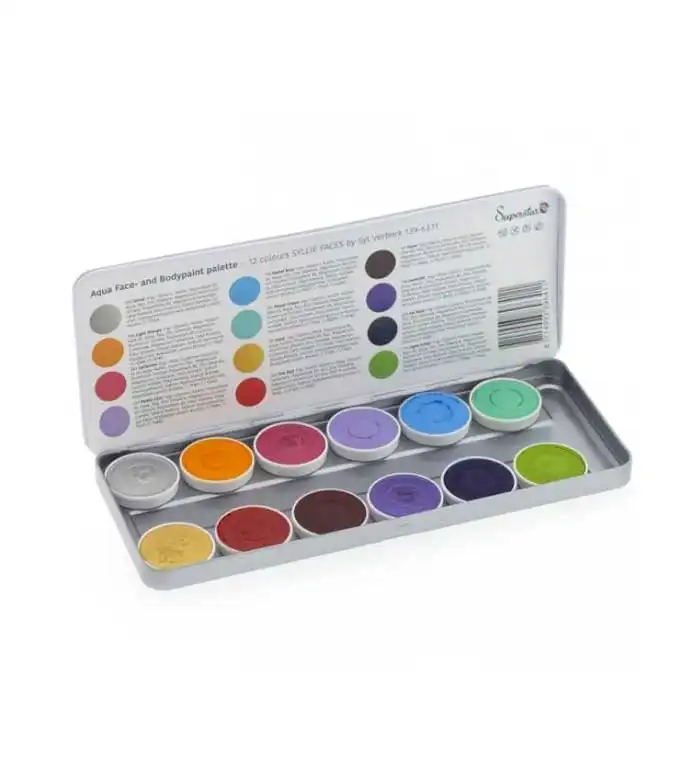 Superstar - Paleta de 12 Aquacolores para rostro y cuerpo by Syl Verberk - Superstar - Comparador de precios