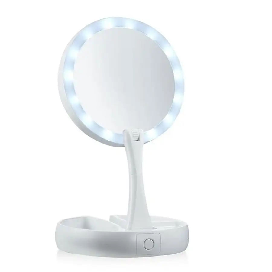 UNIQ - Espejo De Maquillaje Plegable Con Luz LED Y Aumento De 10x Espejos 1 pieces Blanco - UNIQ - Comparador de precios