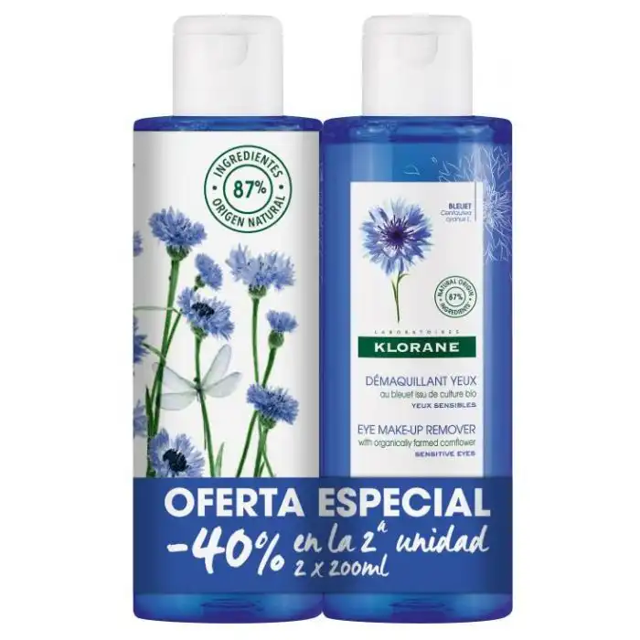 Pack Dúo Desmaquillante de Ojos al Aciano 200 ml - Klorane - Comparador de precios