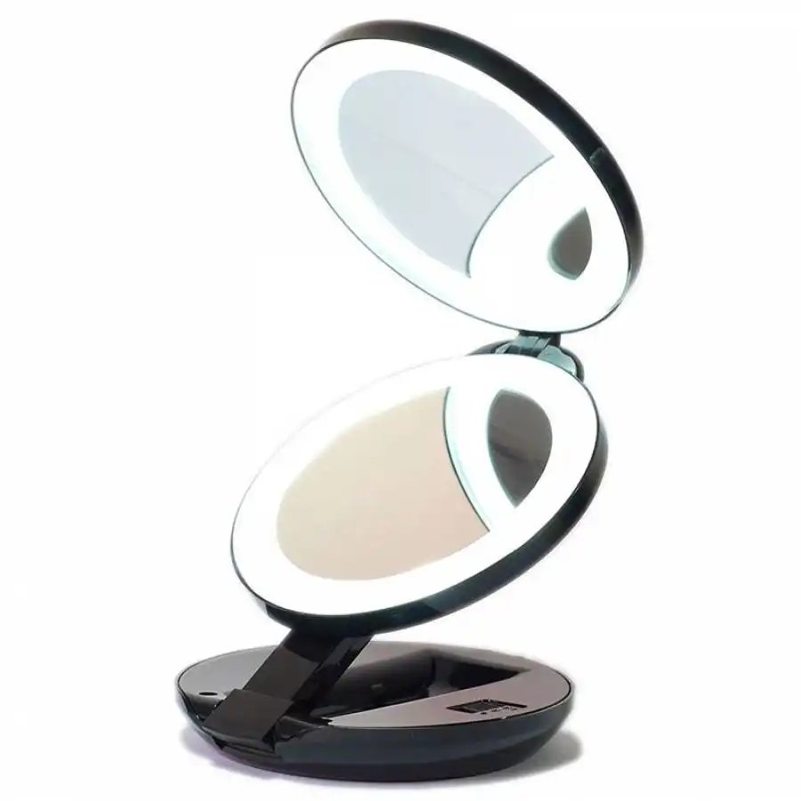 UNIQ - Espejo Cosmético Doble Compacto LED Para Viajes Espejos 1 pieces Negro - UNIQ - Comparador de precios