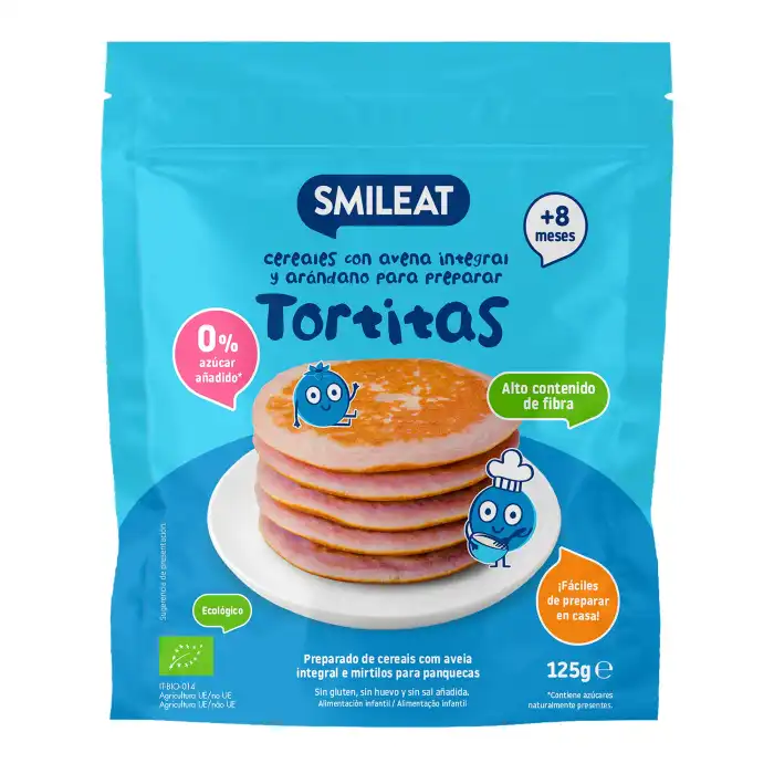 ¡19% DTO! Mix Tortitas Avena Integral y Arándanos 125 gr - SMILEAT - Comparador de precios