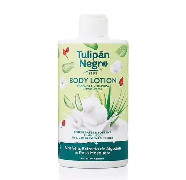 Body Lotion Aloe Vera, Extracto De Algodón & Rosa Mosqueta - TULIPAN NEGRO - Comparador de precios