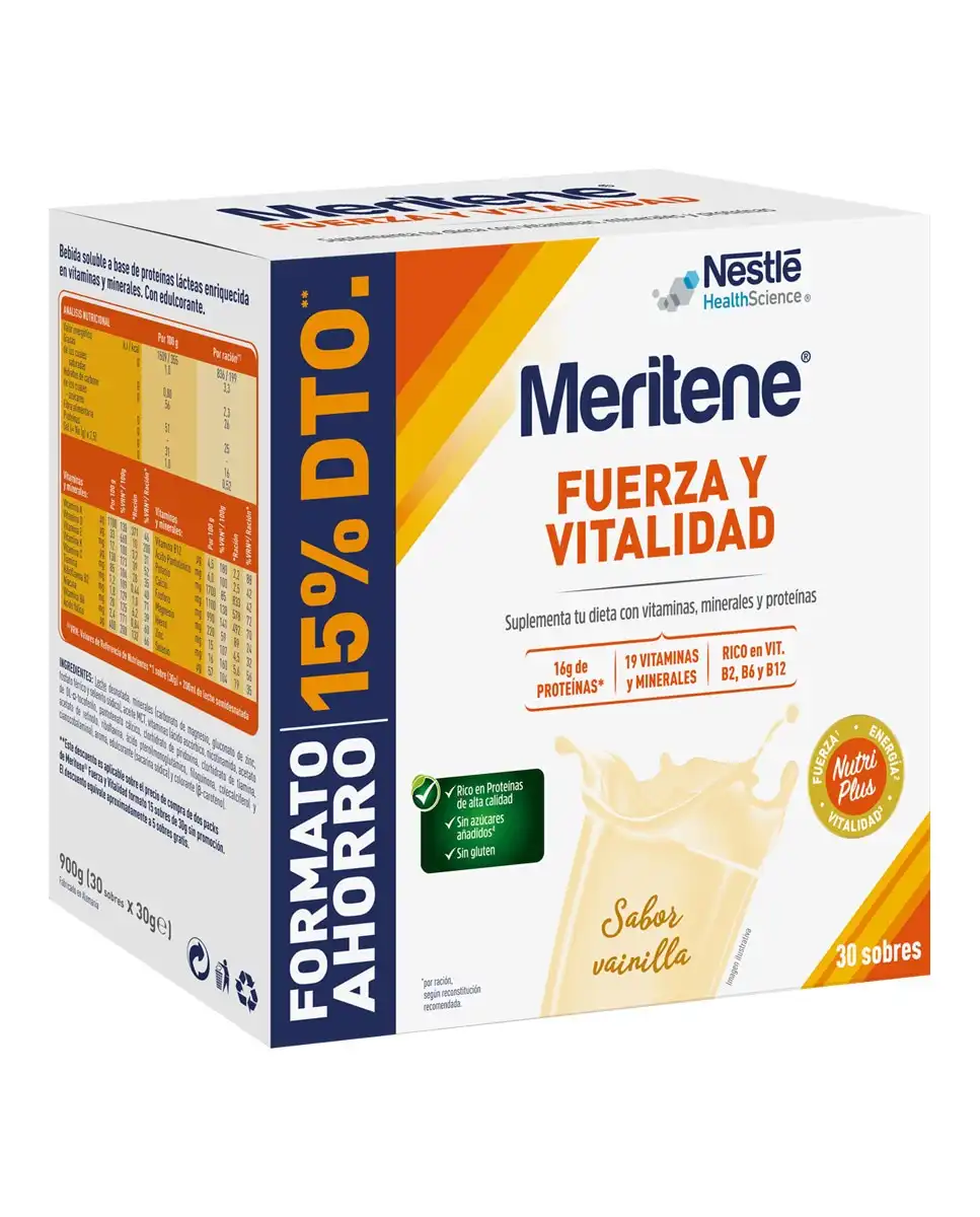 Meritene - 30 Sobres Polvo Vainilla Meritene. - Meritene - Comparador de precios