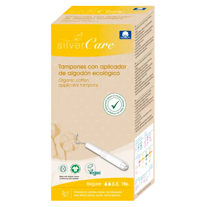 Tampón de Algodón Bio Regular con Aplicador - SILVER CARE - Comparador de precios