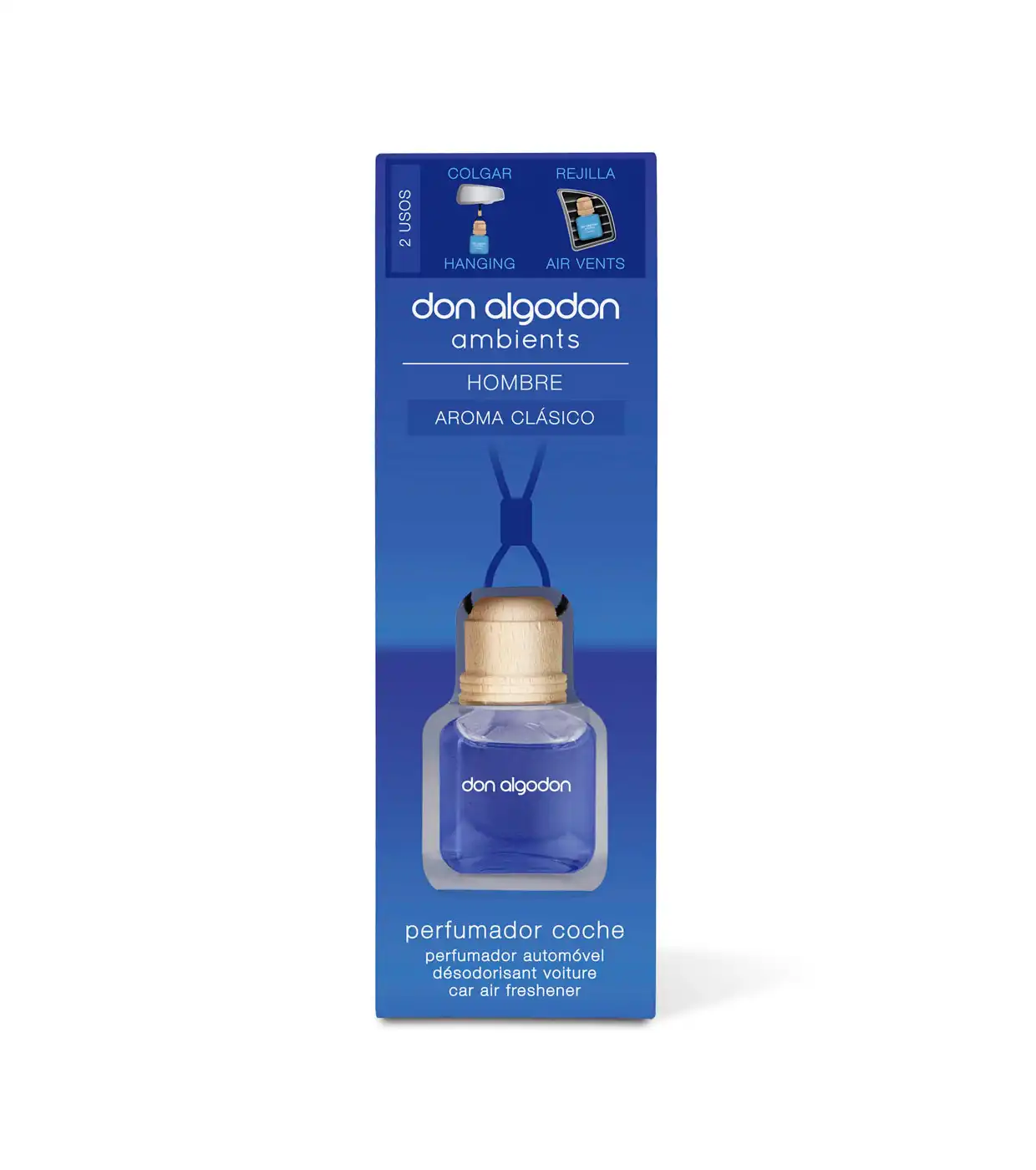 Don Algodon - Ambientador de coche Hombre - Aroma clásico - Don Algodón - Comparador de precios