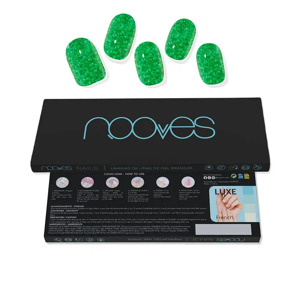 Láminas De Uñas De Gel jade glitter glam #glitter verde - Nooves - Comparador de precios
