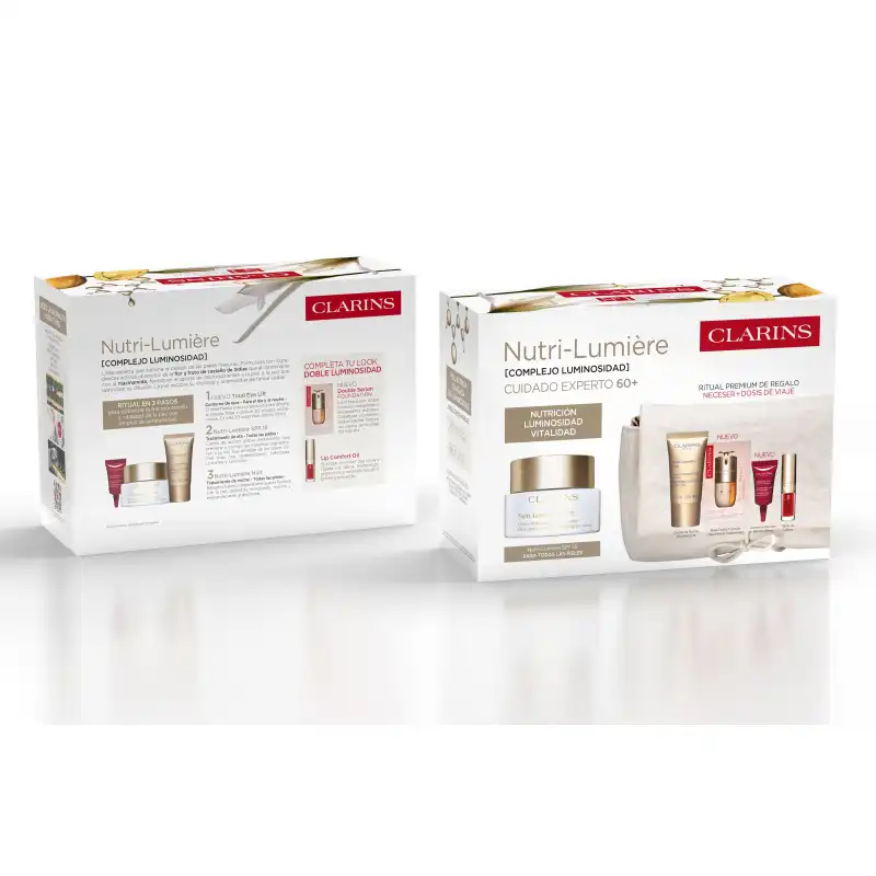 Set Experto Nutri-lumière Spf 15 50 Ml + 15 Ml + 3 Ml + 0,9 Ml + 1,4 Ml - Clarins - Comparador de precios