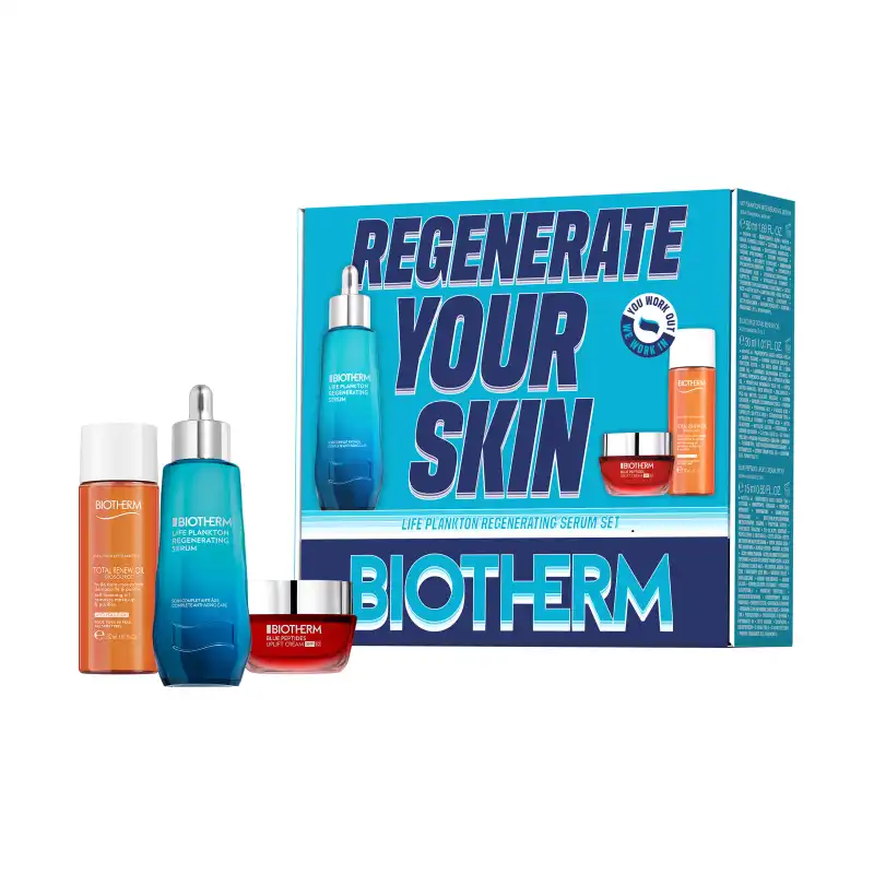 Set Life Plankton Regenerating Serum 50 Ml + Biosource Total Renew Oil 30 Ml + Blue Peptides Uplift Cream 15 Ml - Biotherm - Comparador de precios