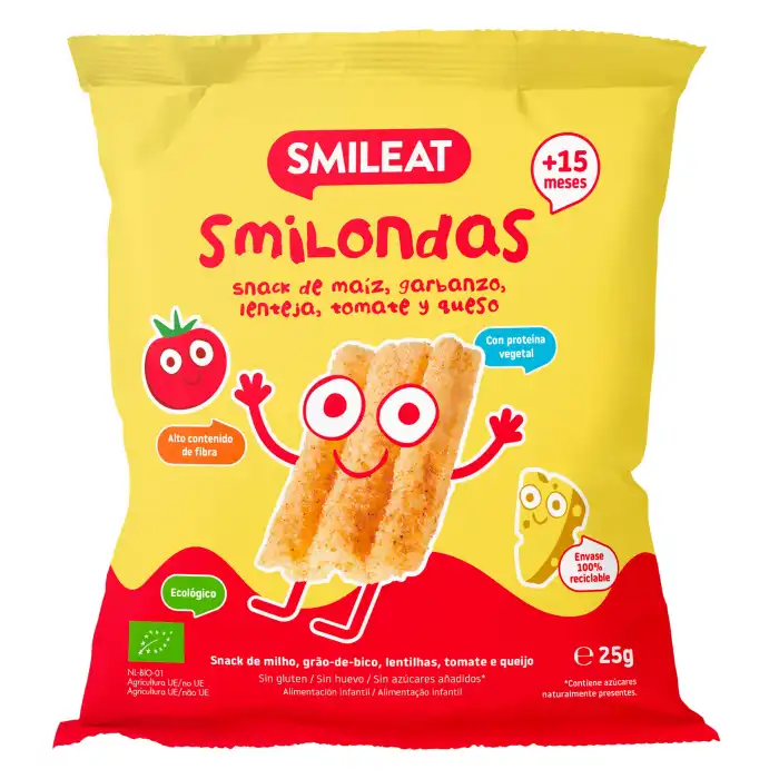 Smilondas Snack Tomate y Queso 25 gr - SMILEAT - Comparador de precios