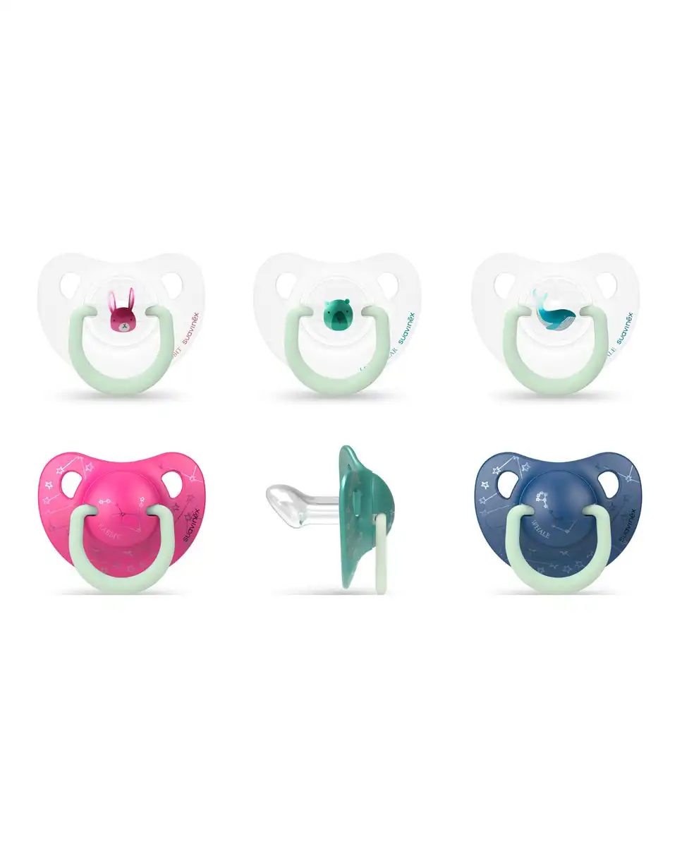 Suavinex - Pack Duplo Chupete Noche & DíaTetina Anatómica De Silicona 0-6 Meses - Suavinex - Comparador de precios