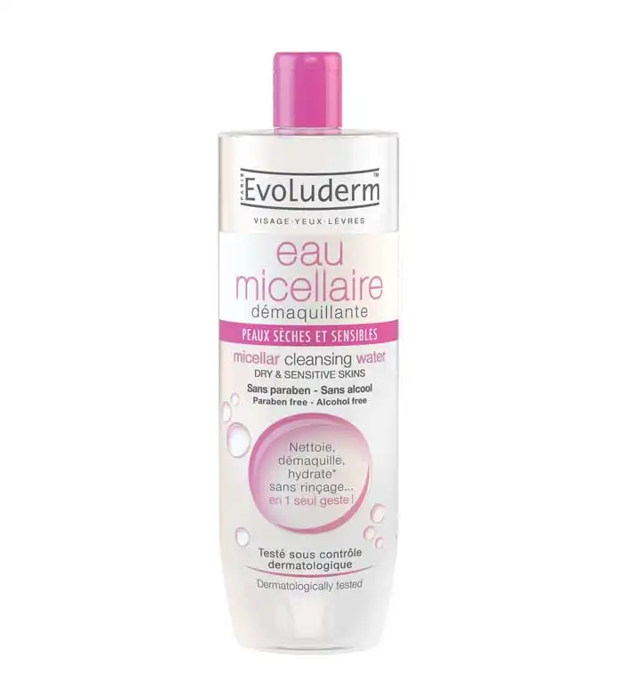 Evoluderm - Agua micelar - Pieles secas y sensibles - 500ml - Evoluderm - Comparador de precios