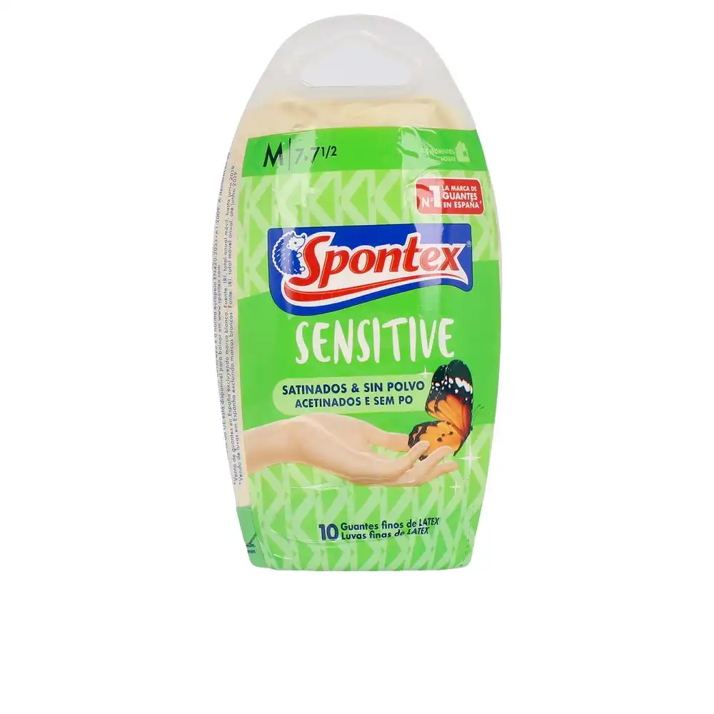 Latex Sensitive guantes satinados sin polvo talla M 10 u - Spontex - Comparador de precios