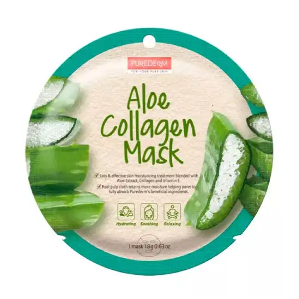 Mascarilla Facial Con Aloe & Colágeno - PUREDERM - Comparador de precios