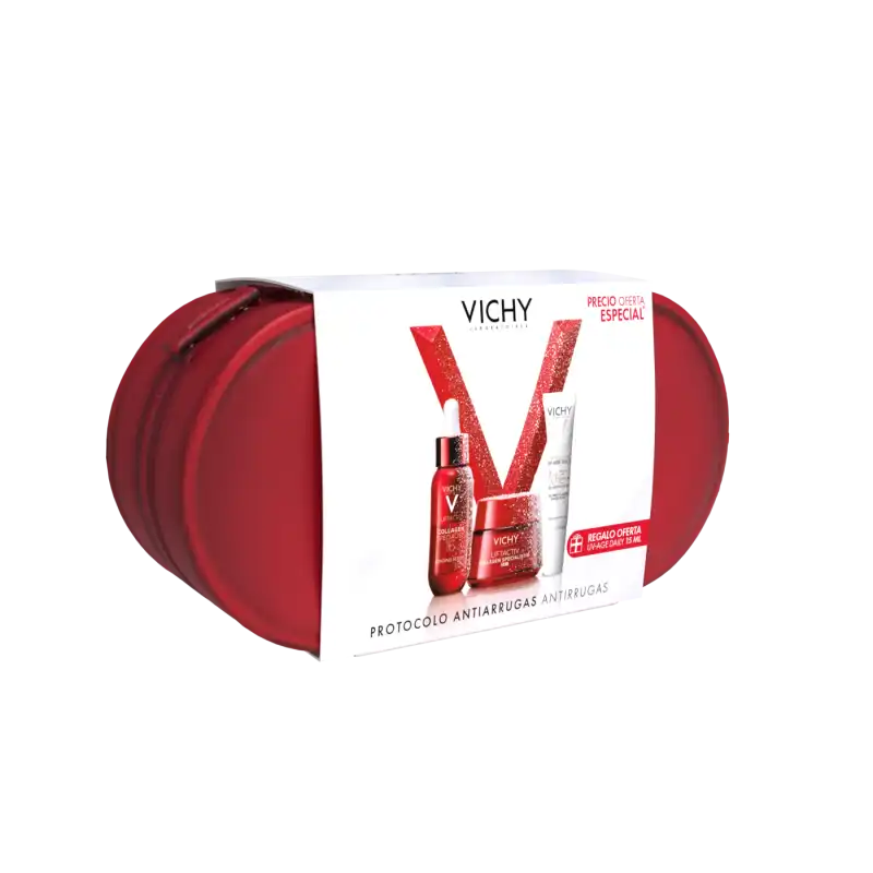 Set Neceser Liftactiv Collagen Serum 30ml + Crema Día 50ml + Uv-age Daily Spf50+ 15ml - Vichy - Comparador de precios
