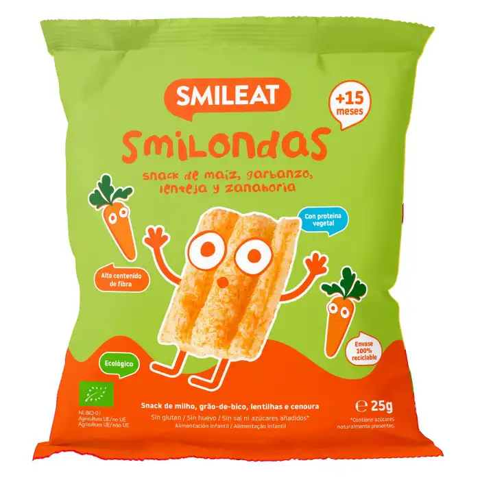 Smilondas Snack Zanahoria 25 gr - SMILEAT - Comparador de precios