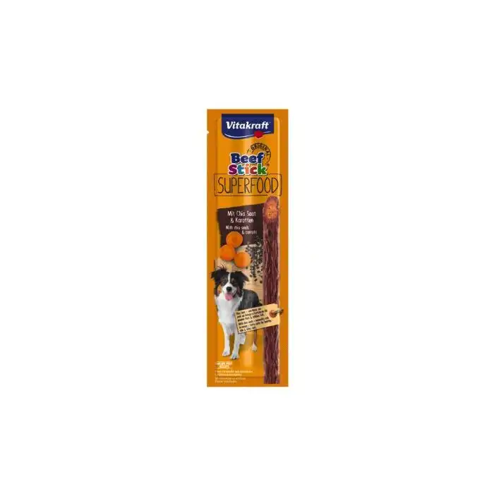 Superfood Beef Stick Zanahoría y Chía 25 gr - Vitakraft - Comparador de precios