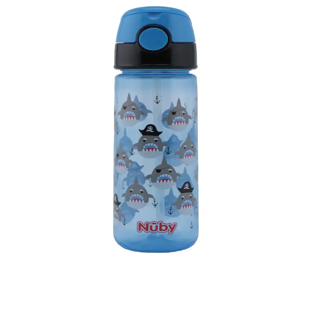 Taza con botón y pajita blanda 3 años+ #azul 540 ml 1 u - Nuby - Comparador de precios