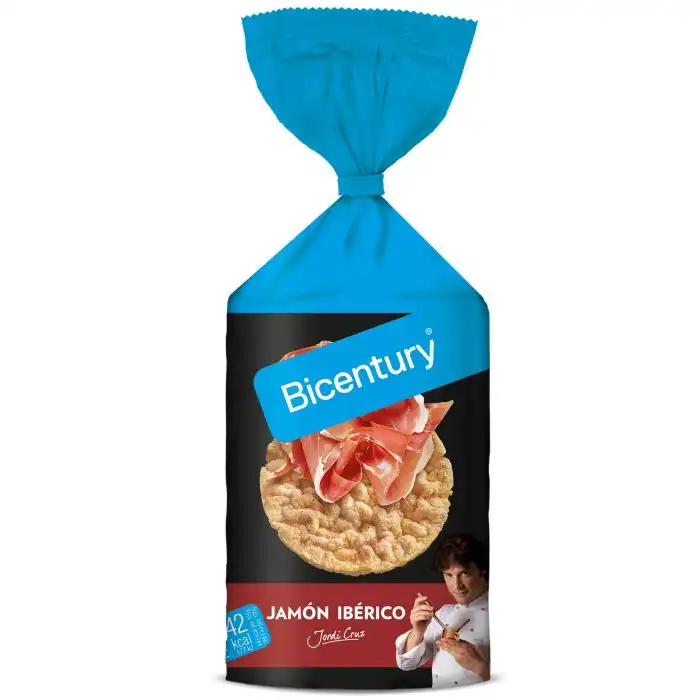 Tortitas de maiz sabor jamón ibérico 123 gr - BICENTURY - Comparador de precios