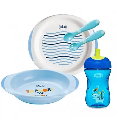 Chicco Set de Comida Chicco Azul 12m+ - Chicco - Comparador de precios