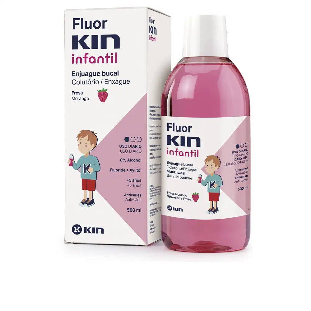 Fluorkin Infantil enjuague bucal anticaries #fresa 500 ml - Kin - Comparador de precios