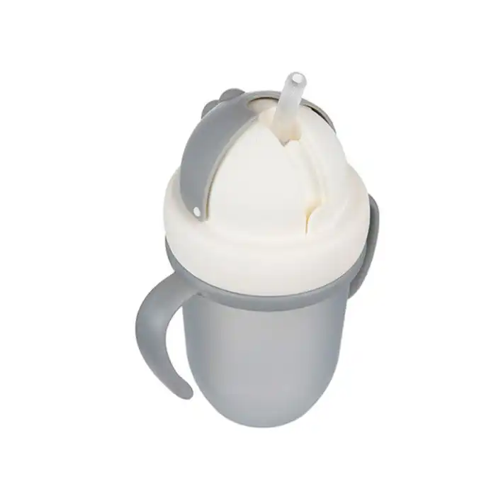 Taza con Pajita Plegable de Silicona color Gris 210 ml - Canpol Babies - Comparador de precios