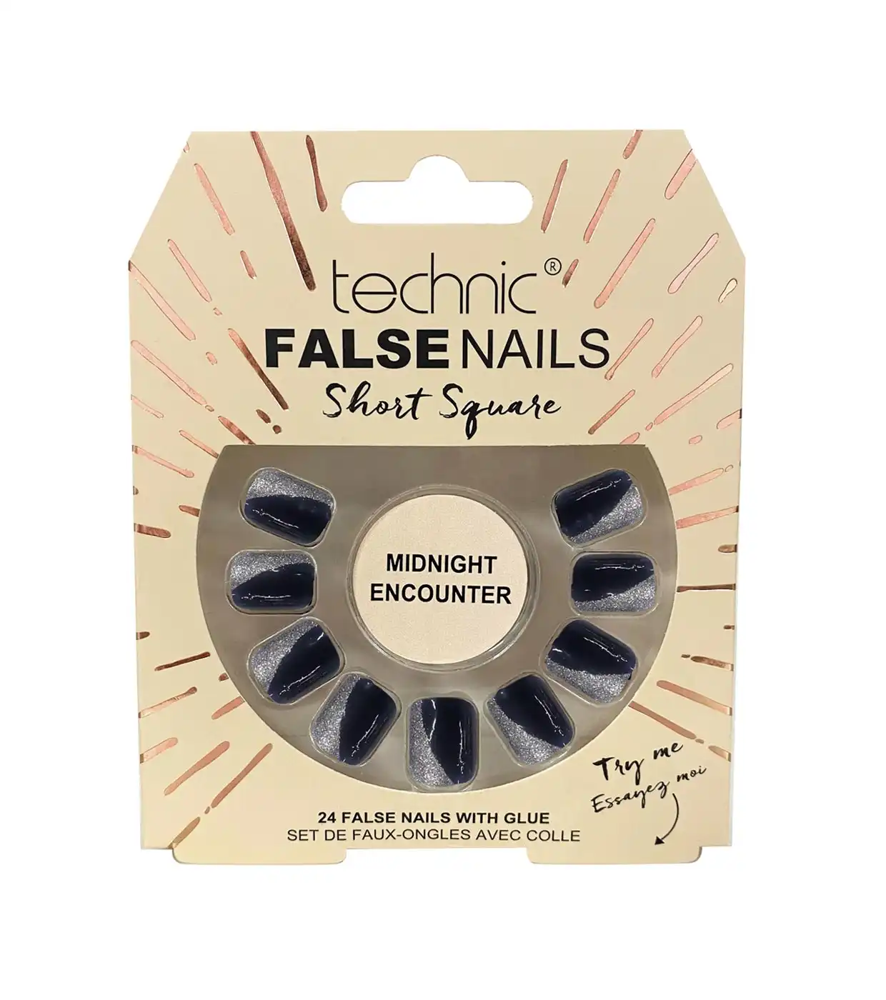 Technic Cosmetics - Uñas postizas False Nails Short Square - Midnight Encounter - Technic Cosmetics - Comparador de precios