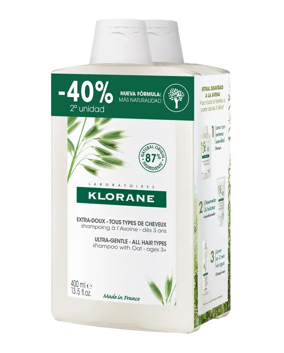Klorane - Duplo Champú Extra Suave A La Leche De Avena - Klorane - Comparador de precios
