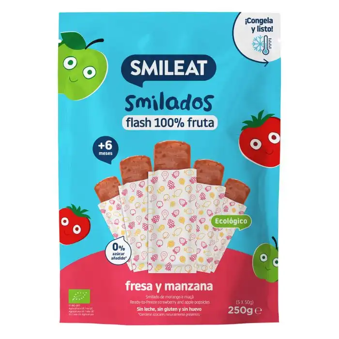 Smilados Flash 100% Fruta Fresa y Manzana 250 gr - SMILEAT - Comparador de precios