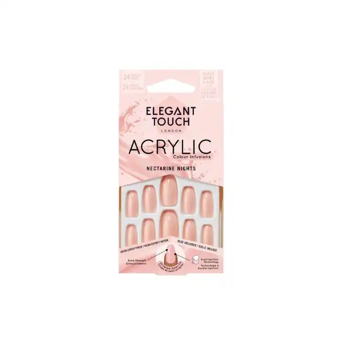 Uñas Postizas Acrylic Nectarine Nights - Elegant Touch - Comparador de precios