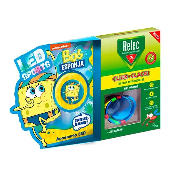 Click-Clack Pulsera Antimosquitos Bob Enponja Natación - Relec - Comparador de precios