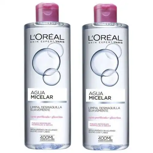 L'oreal Agua Micelar Skin Expert Duplo 400 ml Duplo Limpiador Facial Pieles Sensibles - L'oreal - Comparador de precios