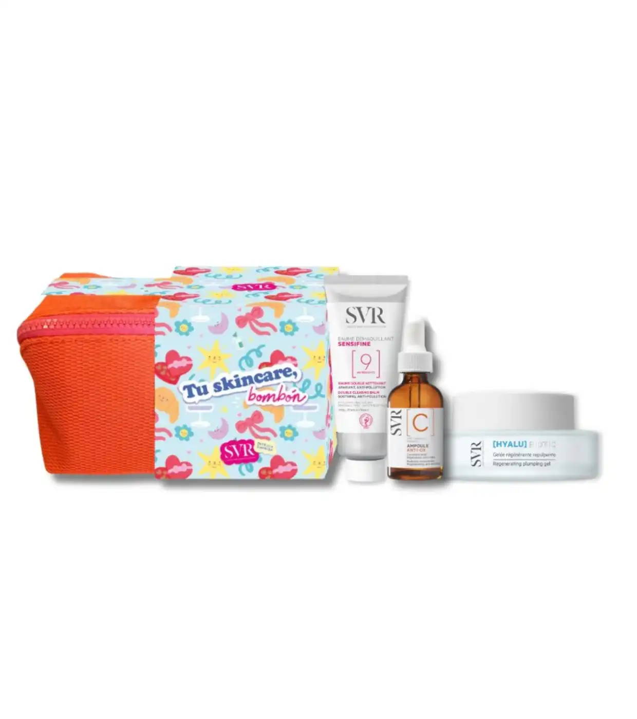 SVR - *Tu skincare, bombón* - Neceser Bálsamo desmaquillante Sensifine + Crema-gel Hyaly Biotic + Sérum antioxidante Ampoule C - Svr - Comparador de precios
